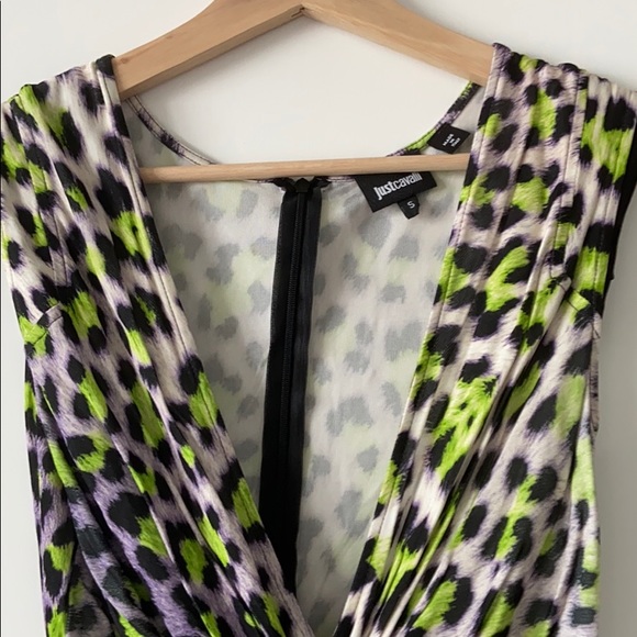 Just Cavalli Fun Neon Leopard Print Dress - Picture 2 of 8